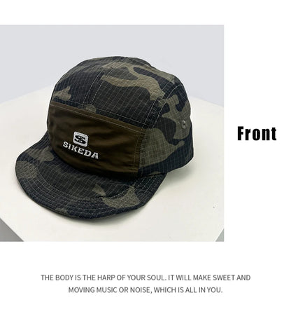 Unisex CAMO brzo sušeće vezene bejzbol kape s kapuljačom, s blokovima boja, prozračne, personalizirane, s izbočenim vrhom, višenamjenske