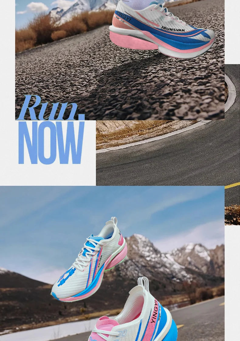 IRUNSVAN Men's Full-Palm Carbon Plate Marathon Road Running Shoes With Quick Rebound And Full Of Power Zapatillsa de deporte