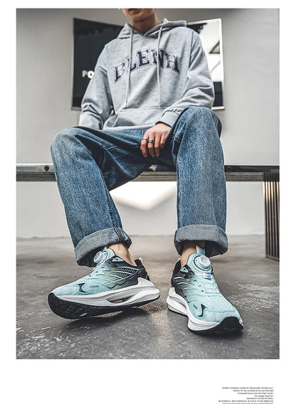 Letnie, oddychające, codzienne buty sportowe dla mężczyzn, nowe, modne i wszechstronne buty do biegania z oddychającą siateczką i obrotową klamrą, odpowiednie do uprawiania sportów na świeżym powietrzu i do codziennego noszenia