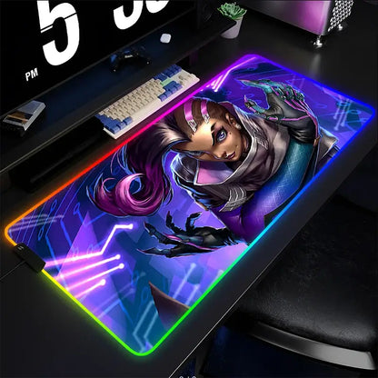 Mouse Pad Gamer Keyboard Pad Overwatch Sombra Desk Mouse Mat LED Carpet Rubber Tapis Souris Gaming RGB Notbook Kawaii Mousepad