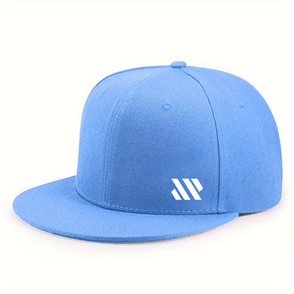Casquette de baseball avec logo blanc – Casquette unisexe ajustable, respirante, à visière plate – Casquette légère pour les activités de plein air et les voyages – Chapeaux