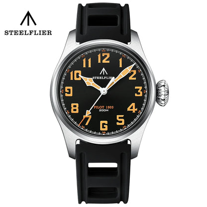 STEELFLIER Official SF740V New Quartz Pilot Series Swiss C3 Luminous 200M Waterproof VH31 Movement Men's Fashion Business Watch
