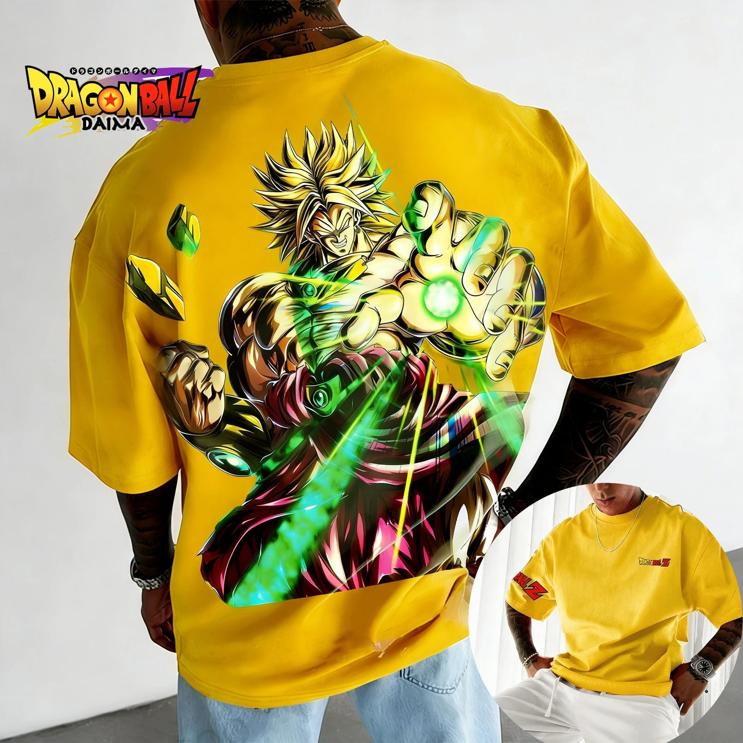 Dragon Ball Legend Super Saiyan Broly T-shirt Men's Short Sleeve Spring and Summer New Men's  Women's Through Top American Style