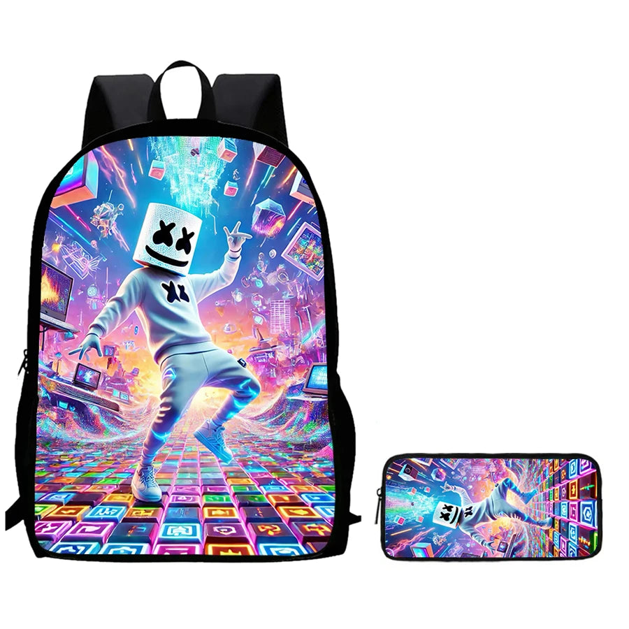 Conjunto de Mochila Infantil Fortnite de 2 Peças com Estojo, Leve e Resistente, Saco Escolar para Rapazes e Raparigas dos 6 aos 9 Anos, Material Escolar Diário