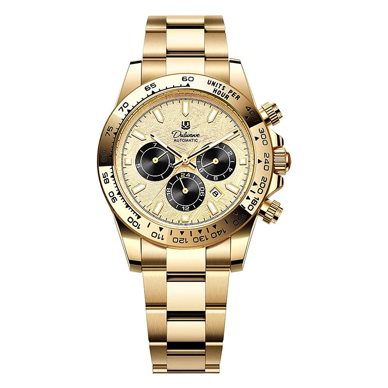 Watch For Men Luxury Stainless Steel Clock Fashion Casual Multi-functional Design Automatic Mechanical Wristwatch