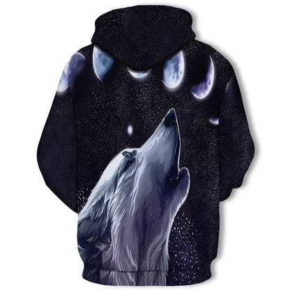 New Fashion Animal 3D Printed Hoodie Men and Women Personalized Design Sweatshirt Snow Double Wolf Harajuku Oversized Hoodie