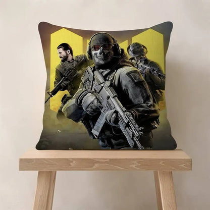 Klasická hra C-Call Of D-Duty personalizovaný polštář s obrázkem a textem, bytová dekorace, dárek do domácnosti, 45x45cm