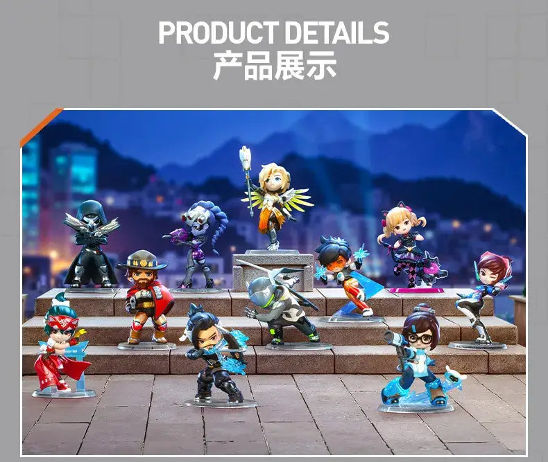 POP MART Overwatch Play of The Game Series Blind Box Mystery Box Toys Kawaii Ornaments Figurines Home Decor Desktop Model Dolls