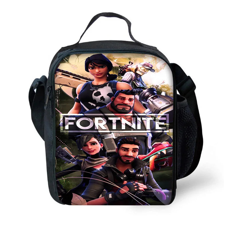 Saco Térmico Infantil F-FortniteS de Grande Capacidade para Rapaz, Menina Gamer e Estudante, para Piqueniques ao Ar Livre, Reutilizável, Isolado, Tipo Lancheira Refrigeradora
