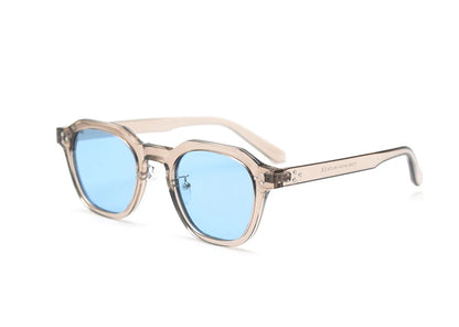 Peekaboo korean style retro sun glasses for women TR90 frame polygon polarized sunglasses uv400 male green brown 2023 summer