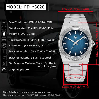 PAGANI DESIGN 2026 New Thin 7mm Fashion Men's Quartz Watch 10Bar Waterproof Stainless Steel Sapphire C3 Upgrade V2 reloj hombre