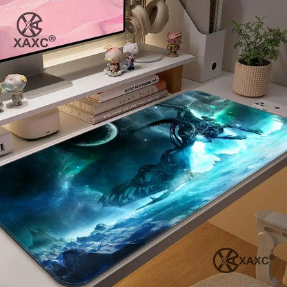 Lich King World Of Warcraft XAXC podloga za miša, velika podloga za tipkovnicu i miš za radni stol, neklizajuća gumena gaming podloga za miša, podloga za miš za prijenosno računalo