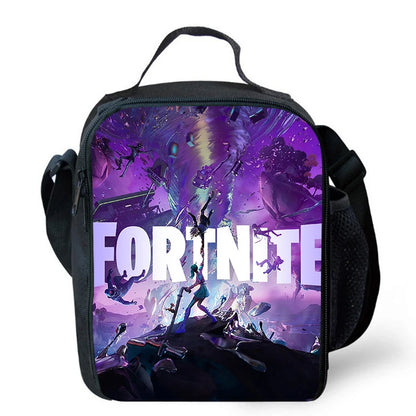 Cute Cartoon Lunch Bag Insulated Thermal Food Container Leakproof Reusable Fortnite Lunch Cooler Bag for Kids Student