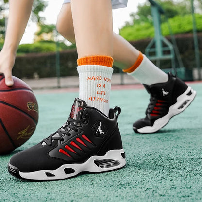 Men's High-Top Basketball Shoes Feature a Breathable Mesh Design for Maximum Comfort Outdoor Shock-Absorbing Running Shoes, High-Rebound Cushioning Technology, Make Running Smoother and More Comfortable, Enhance Support, Styl