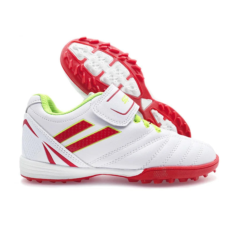 Boys' and Girls' TF Children's Football Shoes Hook and Loop Football Boots No Spikes Lacrosse Beginner Cricket Shoes Baseball Shoes