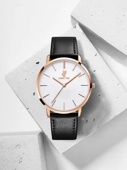 LUCKY FOX Classic Luxury Men Watch Simple Casual Men and Women Round Large Dial Quartz Watch Clock Gifts Men Reloj