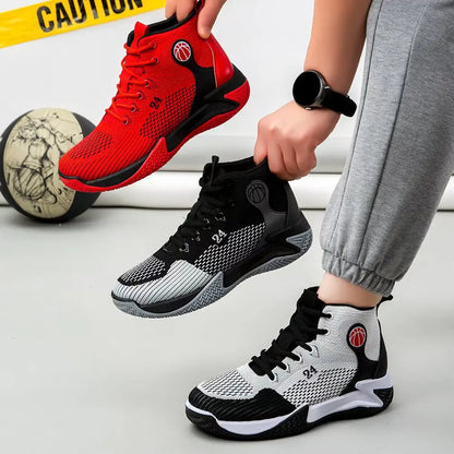 Large Size High Top Sports Shoes Men's Casual Breathable Comfortable Thick Bottom Basketball Shoes Running Shoes