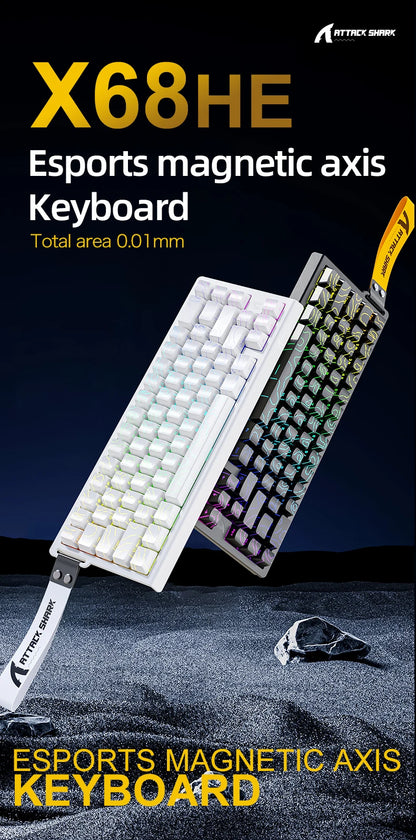 Attack Shark X68HE Gaming Keyboard Wired 8K Polling Hall Effect Magnetic Switch Rapid Trigger SOCD/RS Low Latency Pro Gaming