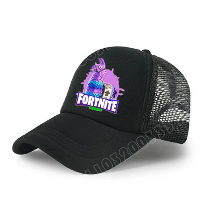 Boné de Basebol Fortnite com Estampa Cartoon do Jogo para Crianças, Boné de Verão em Malha Respirável, Boné Ajustável com Pala, Presente de Aniversário para Crianças