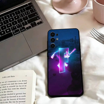 Game F-F-Fortnites Phone Case For Samsung S25, S24, S21, S22, S23, S30, Ultra, S20, Plus, Fe, Lite, Note, 10, Black Cover