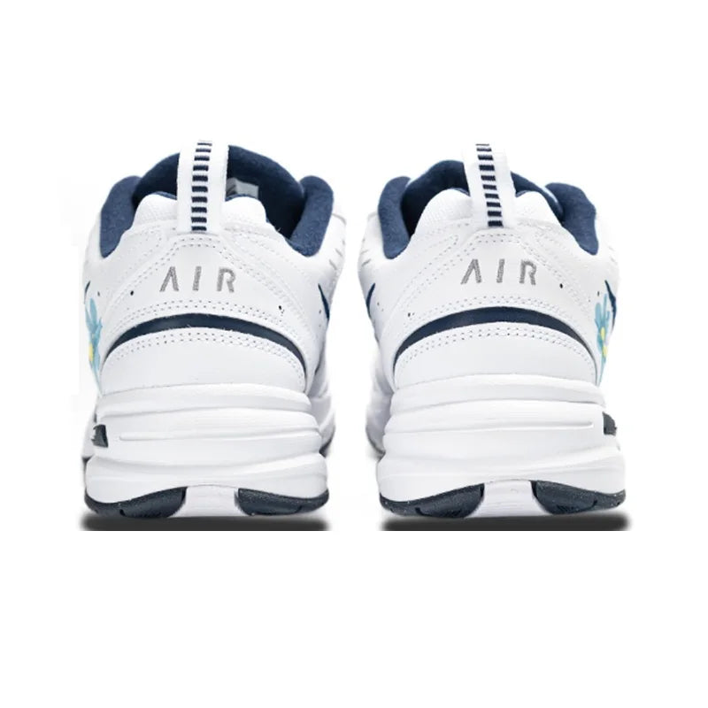 Custom Sneakers Nike Air Monarch 4  Crushed Ice Blue Floral Ink Splatter  Men's Low-Top Running Shoes