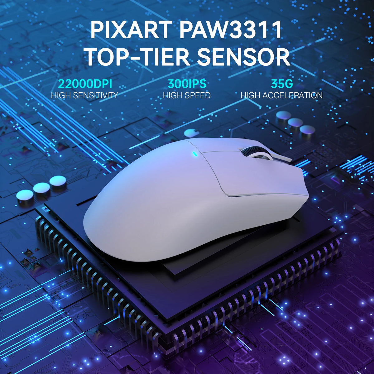 ATTACK SHARK X11 Lightweight Wireless Gaming Mouse, 22K DPI RGB Gaming Mouse with PAW3311 Optical Sensor, Tri-Mode Rechargeable Gaming Mouse