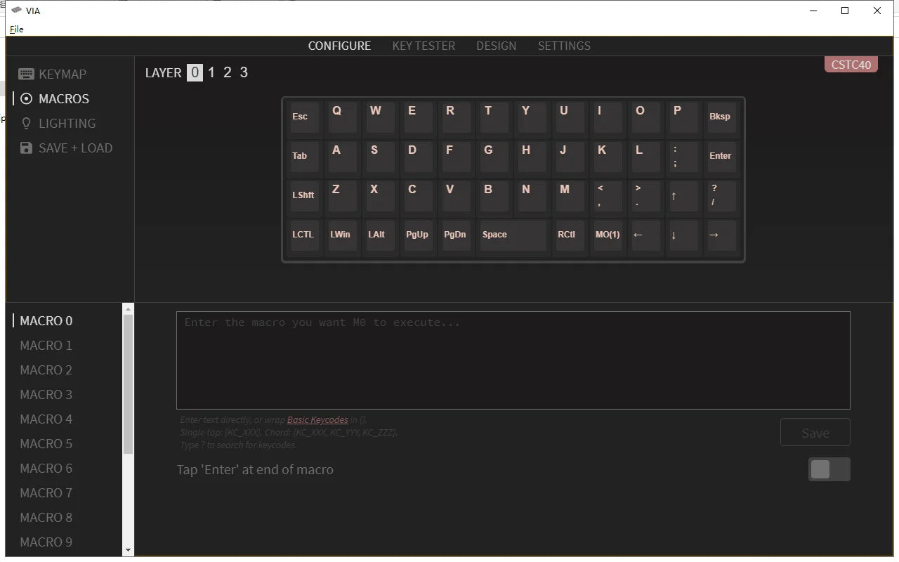 CSTC40 40 RGB 40% Hot Swappable Mechanical Keyboard PCB Programmed VIA VIAL software Macro Firmware RGB Switch Type C Planck