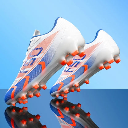 AG/FG Football Boots Kids Youth Teenagers PU+Fabric Upper TPU Sole Non-Slip Firm Ground Training