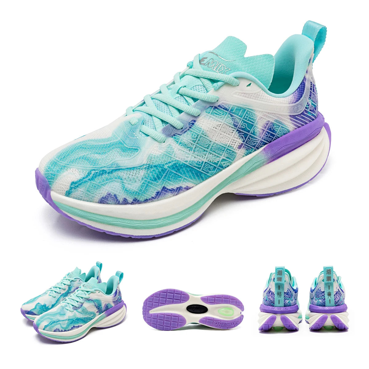 ONEMIX Chinese Sports Shoes New Shock-absorbent Men Running Shoes Non-slip Breathable Lightweight Outdoor Women Sneaker