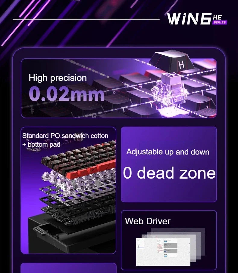 AULA WIN60 HE Magnetic Keyboard Wired Trigger 8K Return Esports Gamer Customize RGB Mechanical Gaming Keyboard