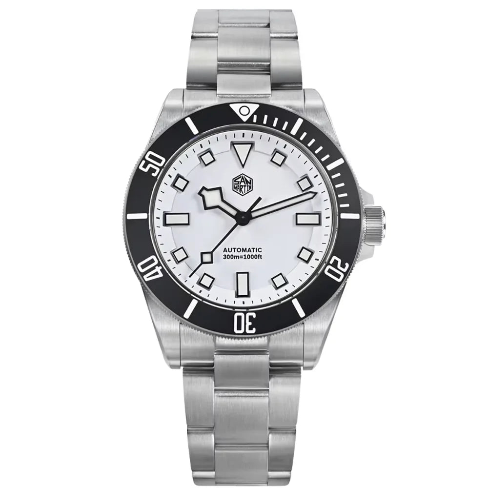 San Martin Grade 5 Titanium Watch SN0121TD PT5000/ST2130 Automatic Movement Watch 300M Waterproof Adjustable Clasp Wristwatch