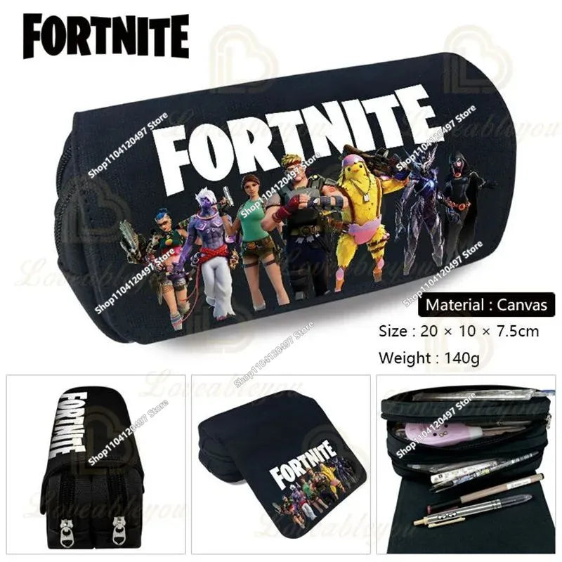 Anime Pencil Bag Kawaii Fortnite Pencil Case Large Capacity Waterproof Handheld Cosplay Pencil Pouch Office Stationary Gift Toy