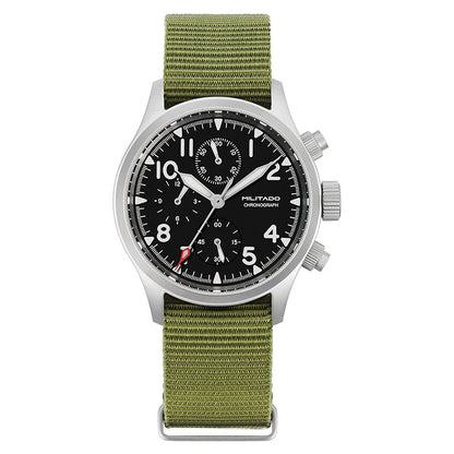 Militado ML1868KF Quartz Watch VK67 Chronograph Movement Military 3 Dial Vintage Watch 100m Waterproof Sapphire Crystal Watches