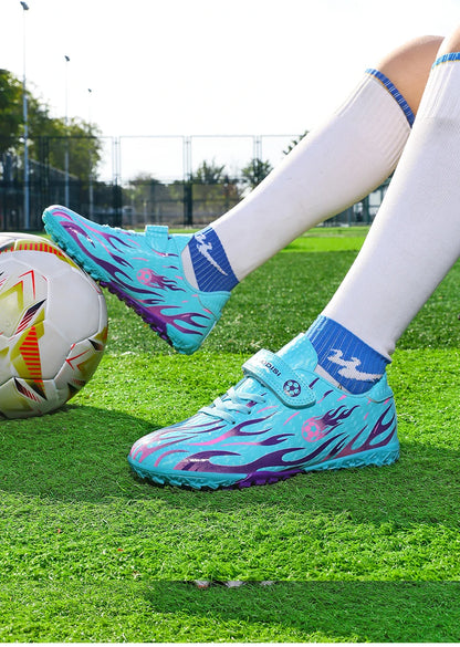 Children's Soccer Shoes Lightweight Football Sneakers Kids Sports Shoes Outdoor Non-Slip Futsal Shoes Boys Girls Training Shoes