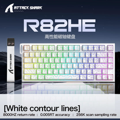 Attack Shark R82HE Wired RGB Magnetic Switch Keyboard, 256K Scan Sampling Rate, Accuracy 8K Return Rate