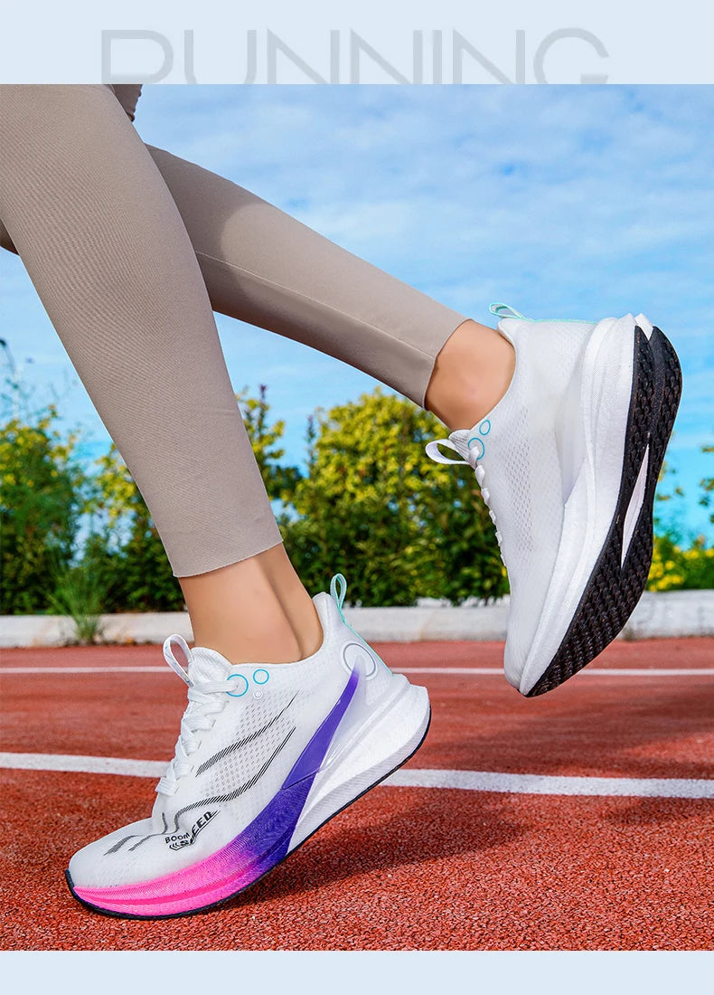 Men Carbon Board Running Shoes Marathon Long-Distance Running Sports Shoes Support Stable Casual Women Breathable Running Shoes