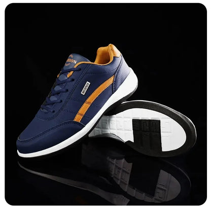 Leather Sneakers for Men, Casual Shoes, Soft Bottom, Outdoor Walking Shoe, Sports, Four Seasons