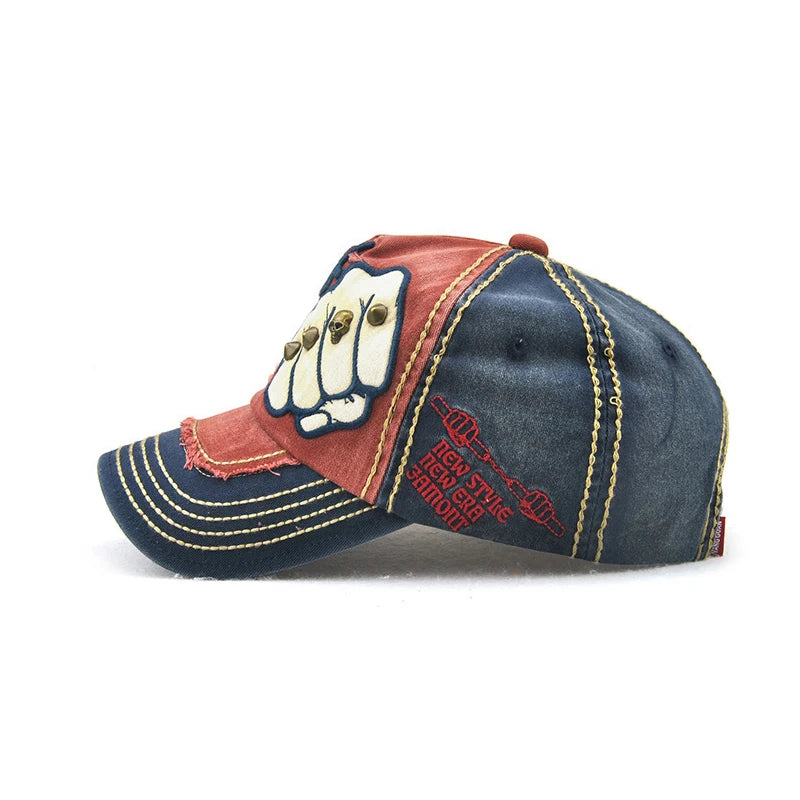Fashion Baseball Cap Sports Outdoors Casual Cap Sun Hat Gorras Hip Hop Caps On Size Adjustable unisex Fist Rivet Patche
