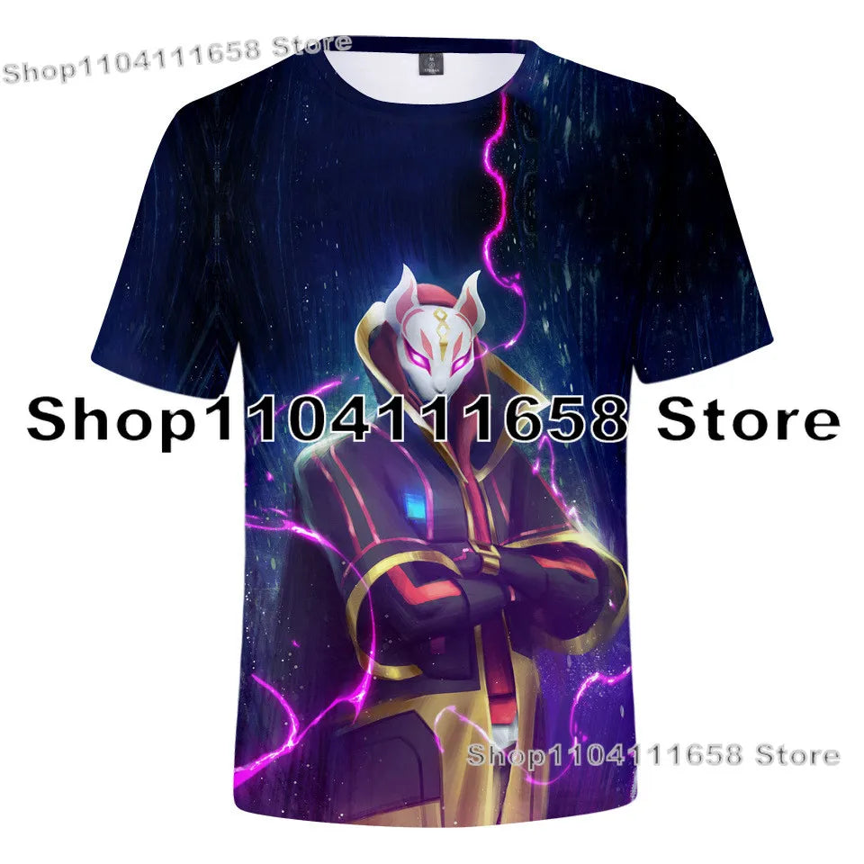 T-shirt Banana Peely para mulher, criança e homem, inspirado em F-Fortnite — T-shirt 3D estampada Battle Royale, top de verão, presente de aniversário