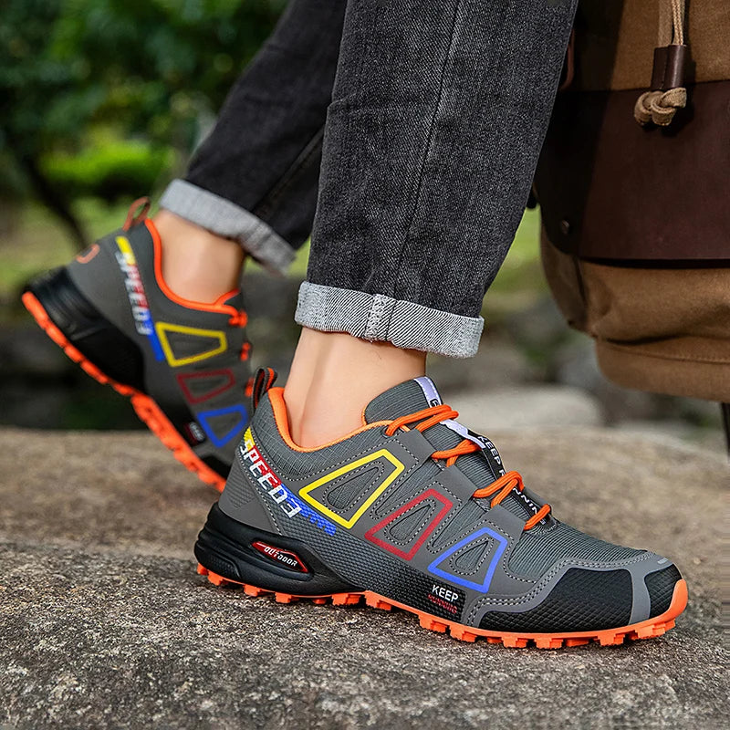 Mens Hiking Shoes Outdoor Off-road Anti Slip Leisure Mountain Camping Sneakers Unisex Comfortable Cushioning Travel Hiking Shoes