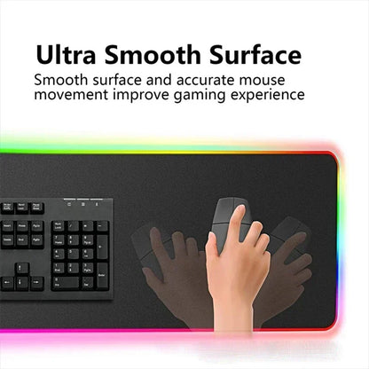 Gaming Call of Duty RGB Mouse Pad Office Large Size PC LED Glowing Keyboard Natural Rubber Anti-Slip Mice Mats Lock Edge Thicken