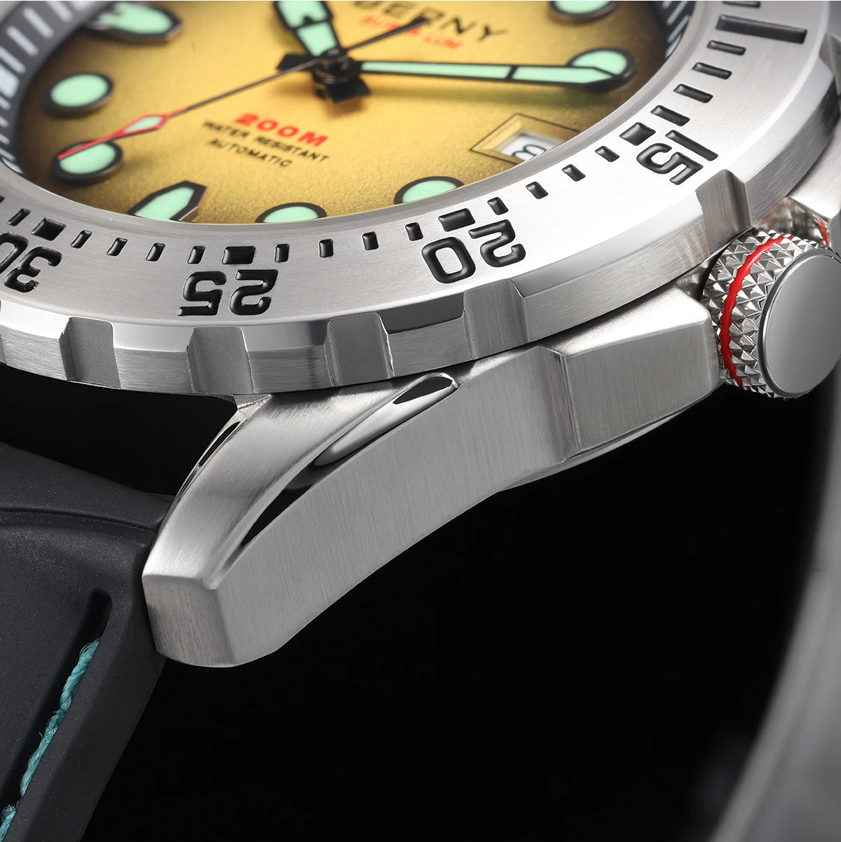 BERNY Automatic Diver Watch for Men Frosted Dial MIYOTA 8215 316L Supper Luminous Sapphire AR Fluororubber Men's Diving Watches