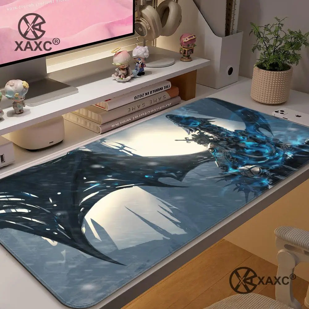 Lich King World Of Warcraft XAXC podloga za miša, velika podloga za tipkovnicu i miš za radni stol, neklizajuća gumena gaming podloga za miša, podloga za miš za prijenosno računalo