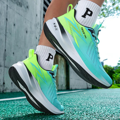 Brand Men's Carbon Plate Running Shoes Soft Cushion Shock Absorbing Sports Shoes Unisex Sneakers Light Anti-Slip Training Shoes