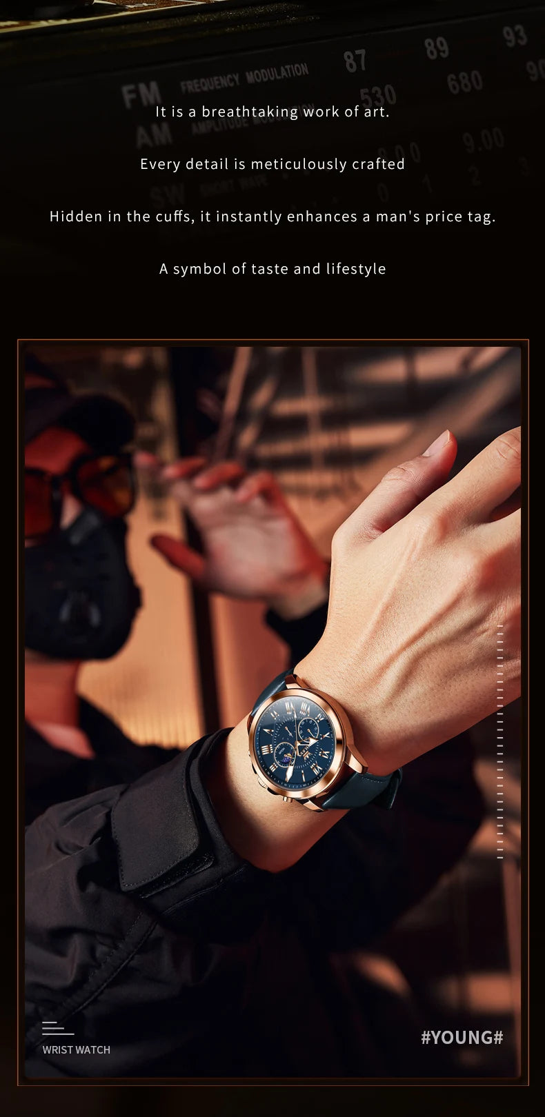 OLEVS 3632 Men Watch Elegant Luxury Sport Quartz Watch Scale Waterproof Luminous Automatic Date Moon Belt Watch Gifts Original