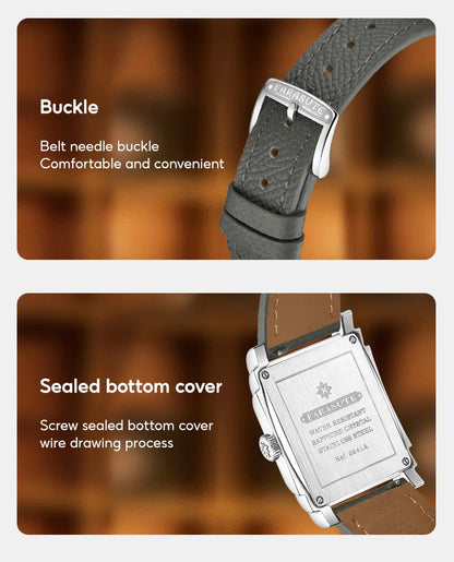 FARASUTE Original Design Square Manual Mechanical Men's Watch Seagull Movement Luxury Retro Sapphire Mirror Waterproof Men Watch