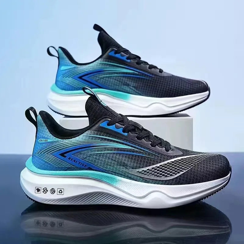 Men's Breathable Running Shoes Summer Hot Sale Of The Season Casual Sporty Fish Thread Soft Bottom Thick Heel Cross-Border St...