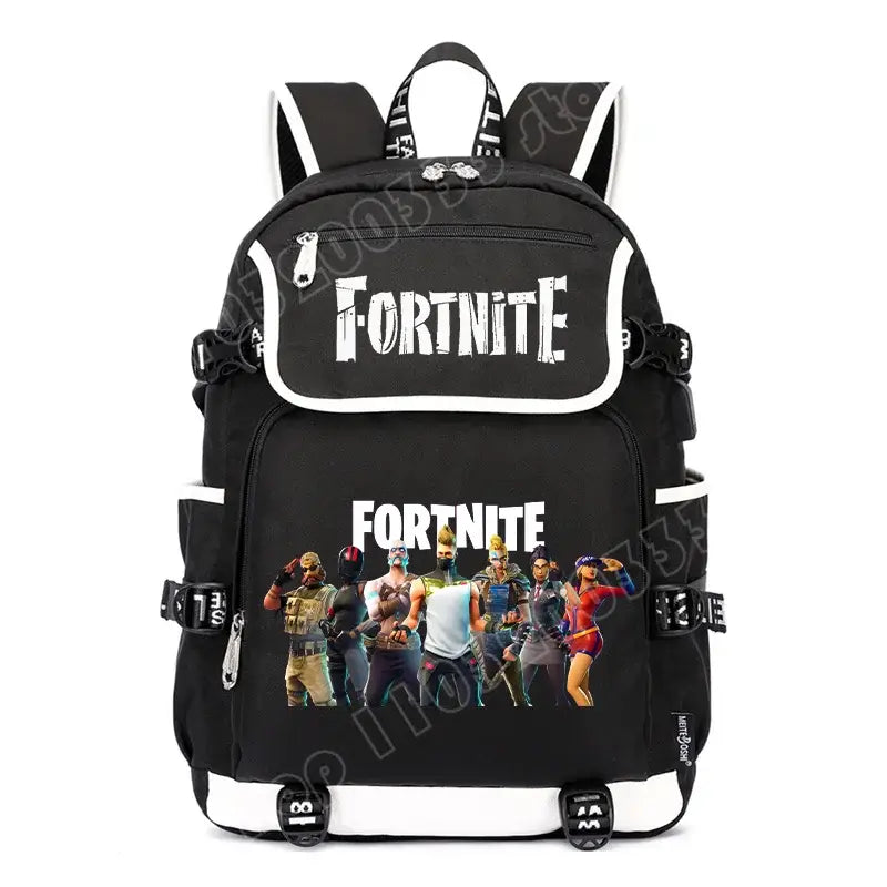 Fortnites Large Capacity Backpack Casual Shoulder Bag with USB Port Unisex Anime Students Schoolbag New Stylish Stationery Gift