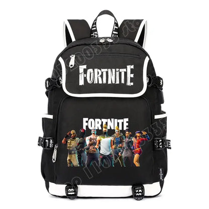 Fortnites Large Capacity Backpack Casual Shoulder Bag with USB Port Unisex Anime Students Schoolbag New Stylish Stationery Gift