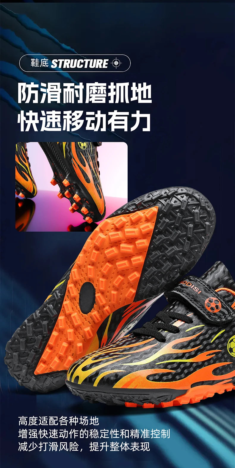 Children's Soccer Shoes Lightweight Football Sneakers Kids Sports Shoes Outdoor Non-Slip Futsal Shoes Boys Girls Training Shoes